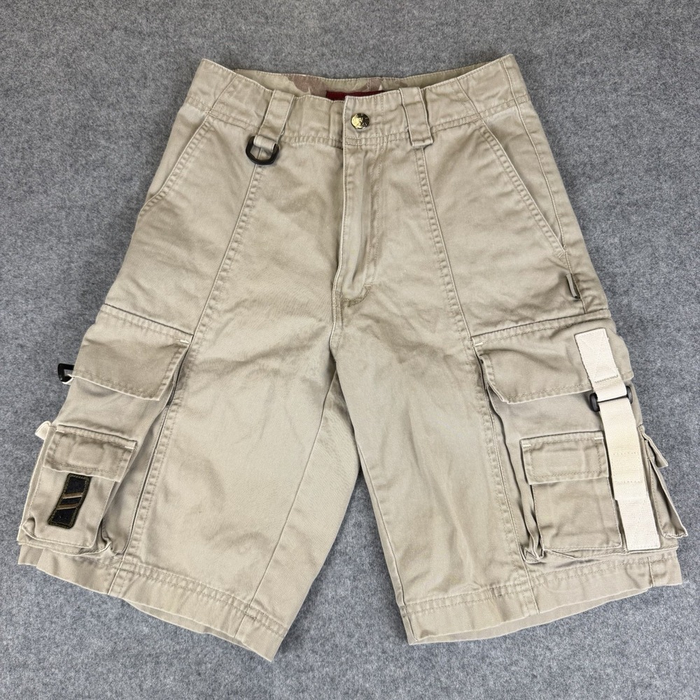 Vintage Nesi A.G. Cargo Shorts Size 8 Beige Cotton Y2K Gorpcore Skate Tactical